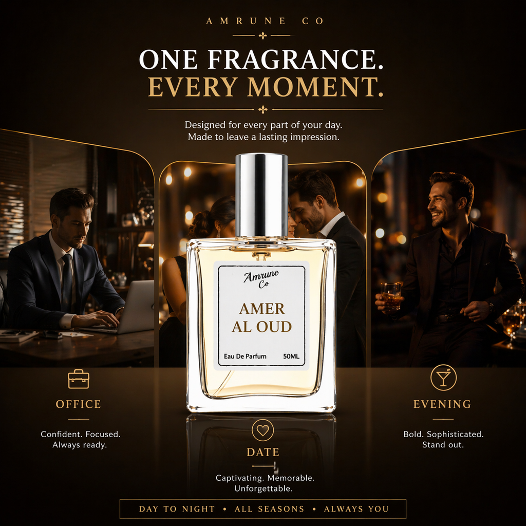 Amer Al Oud EDP 50ml | Inspired by Oud & Amber | Rich Warm Masculine | Long-Lasting Luxury Perfume for Men