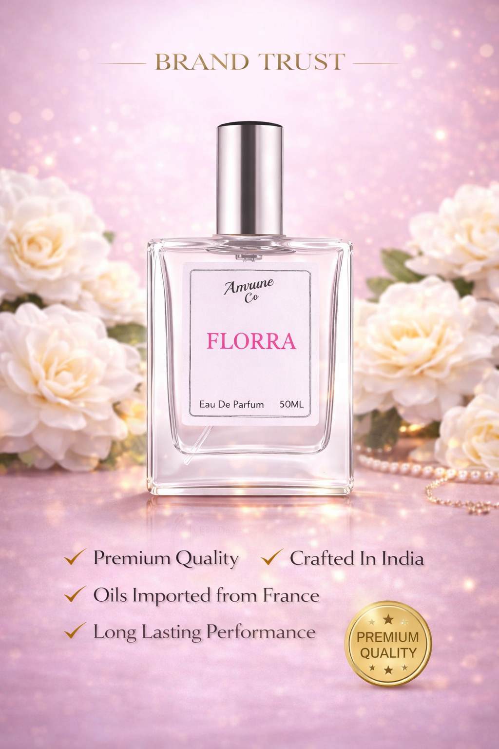 Florra EDP 50ml | Flora | Fresh Floral Elegant Feminine | Long-Lasting Luxury Perfume for Women