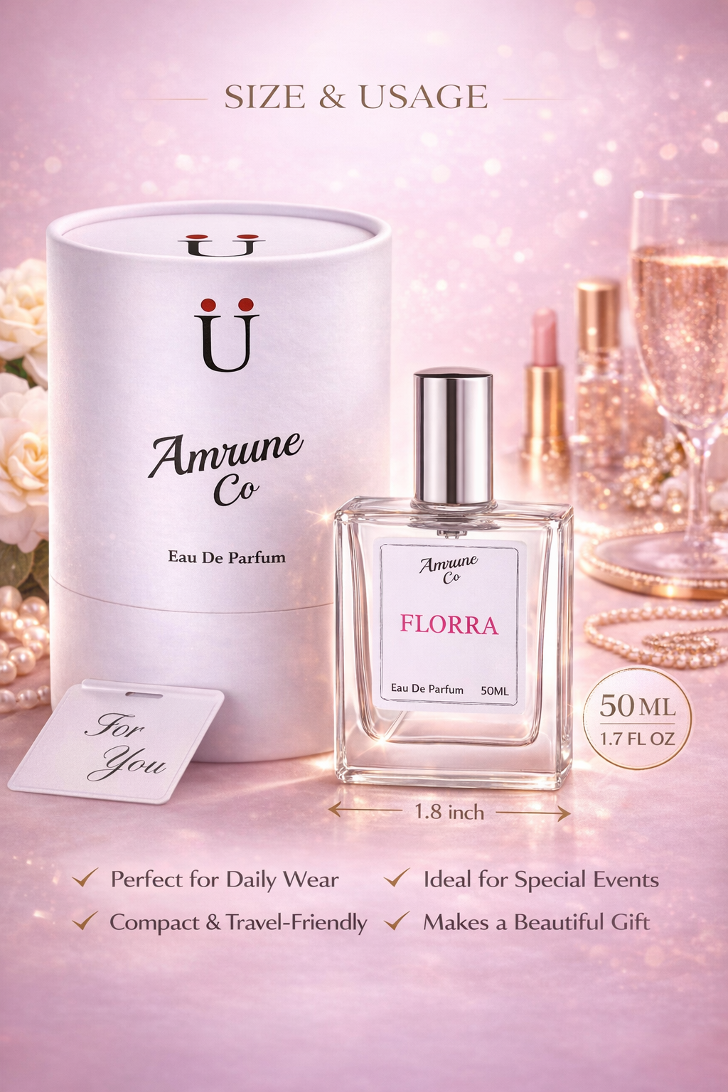 Florra EDP 50ml | Flora | Fresh Floral Elegant Feminine | Long-Lasting Luxury Perfume for Women