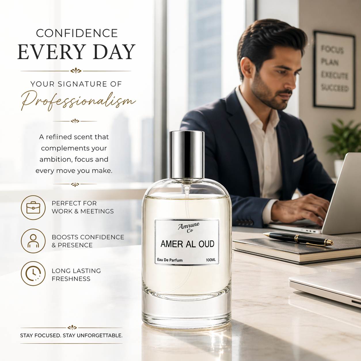 Amer Al Oud EDP 100ml | Inspired by Ameer Al Oud | Oud Amber Floral Spicy | Long-Lasting Luxury Perfume for Men