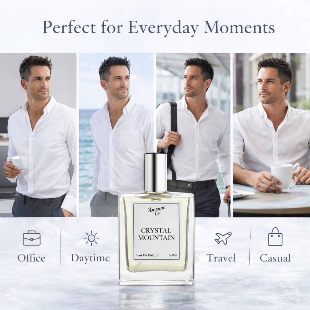 Crystal Mountain EDP 50ml | Inspired by Sílvér Móuntàín Water | Citrus Green Fresh Spicy | Long-Lasting Luxury Perfume for Men