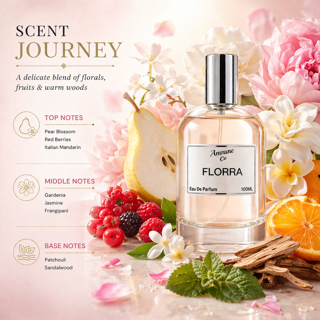 Florra EDP 100ml | Inspired by Flórà | White Floral Sweet Patchouli | Long-Lasting Luxury Perfume for Women